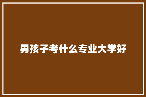 男孩子考什么专业大学好
