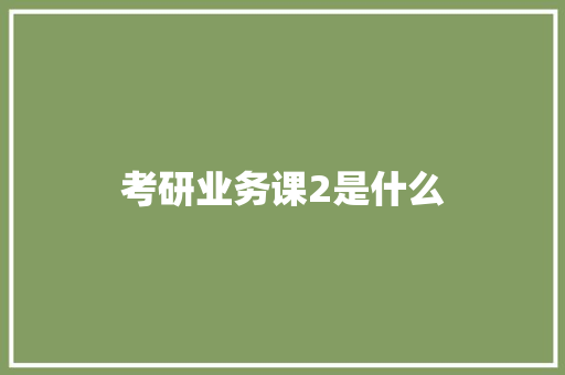 考研业务课2是什么