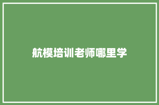 航模培训老师哪里学