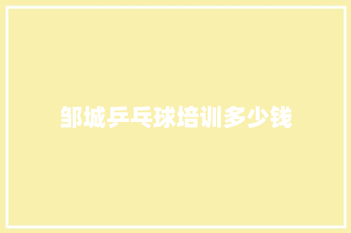 邹城乒乓球培训多少钱
