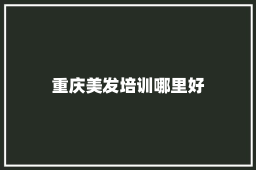 重庆美发培训哪里好