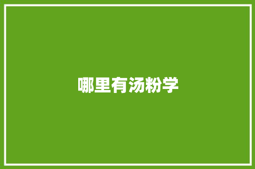 哪里有汤粉学