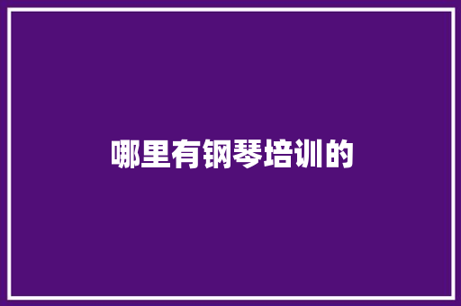 哪里有钢琴培训的
