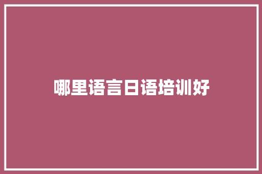 哪里语言日语培训好 会议纪要