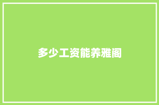 多少工资能养雅阁