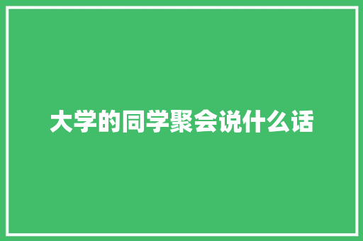 大学的同学聚会说什么话