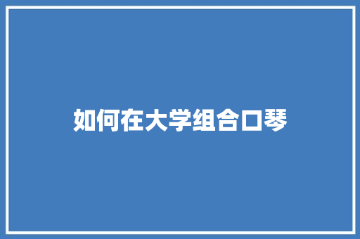 如何在大学组合口琴