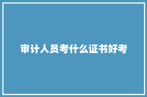 审计人员考什么证书好考