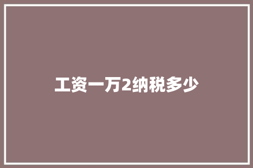 工资一万2纳税多少