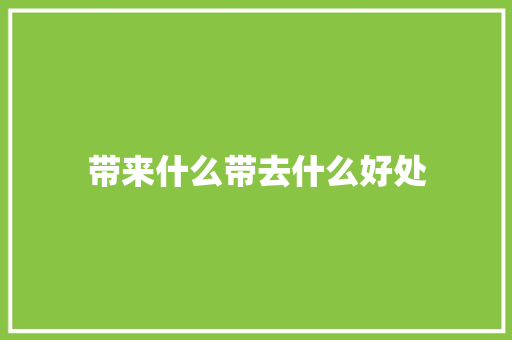 带来什么带去什么好处