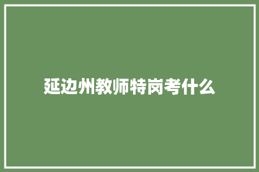 延边州教师特岗考什么