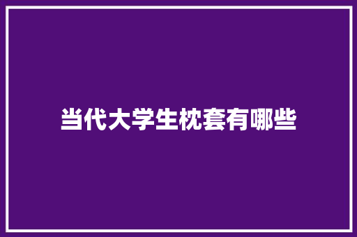 当代大学生枕套有哪些