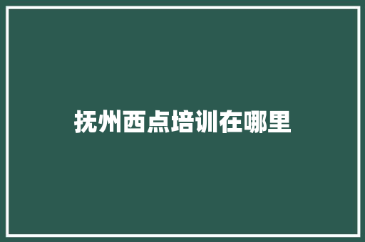 抚州西点培训在哪里