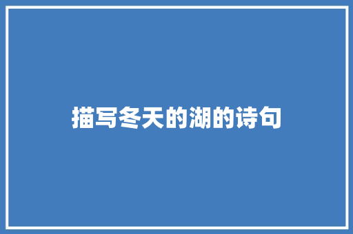 描写冬天的湖的诗句