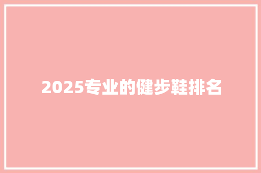 2025专业的健步鞋排名 工作总结