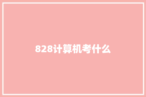 828计算机考什么