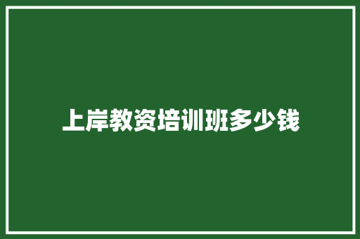 上岸教资培训班多少钱