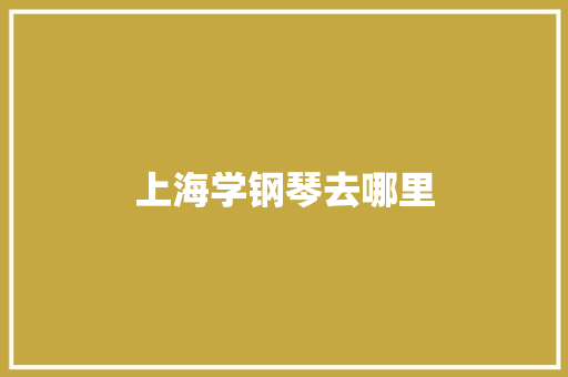 上海学钢琴去哪里