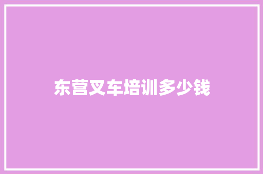 东营叉车培训多少钱