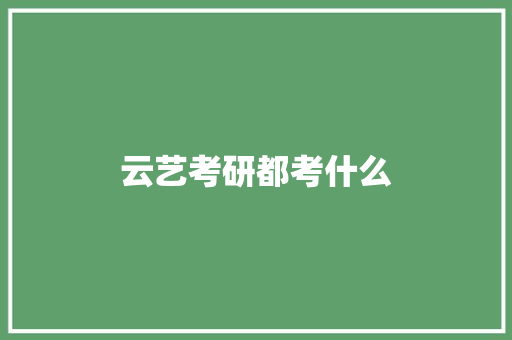 云艺考研都考什么