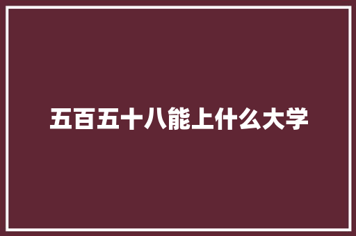 五百五十八能上什么大学