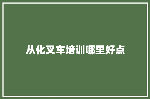 从化叉车培训哪里好点