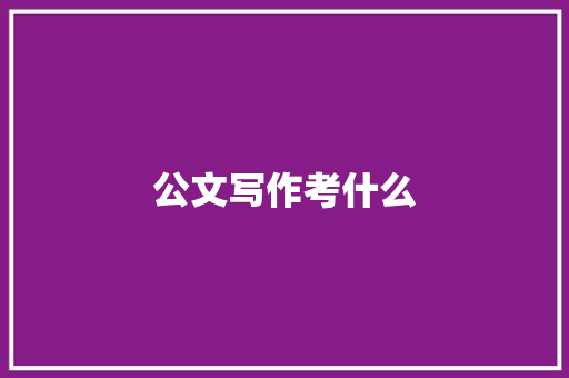 公文写作考什么