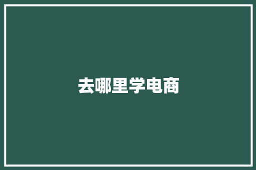 去哪里学电商