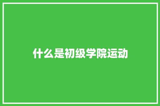什么是初级学院运动