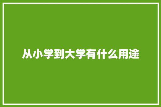 从小学到大学有什么用途