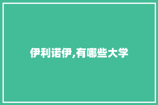 伊利诺伊,有哪些大学