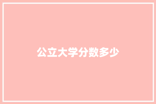 公立大学分数多少