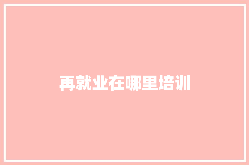 再就业在哪里培训 会议纪要