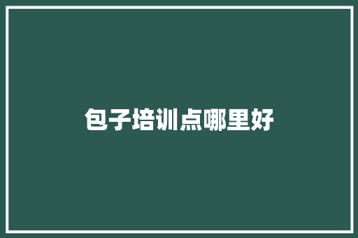 包子培训点哪里好