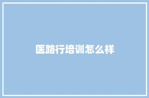 医路行培训怎么样