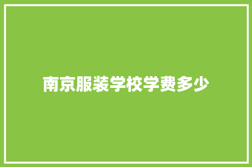 南京服装学校学费多少 应用文