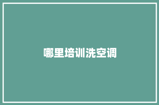 哪里培训洗空调