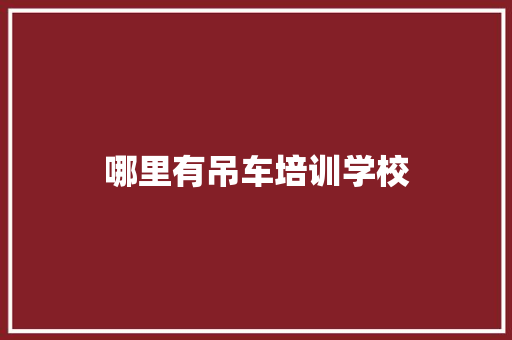 哪里有吊车培训学校