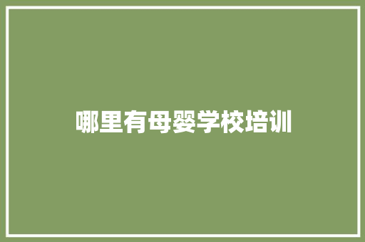 哪里有母婴学校培训