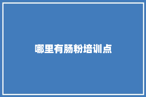 哪里有肠粉培训点