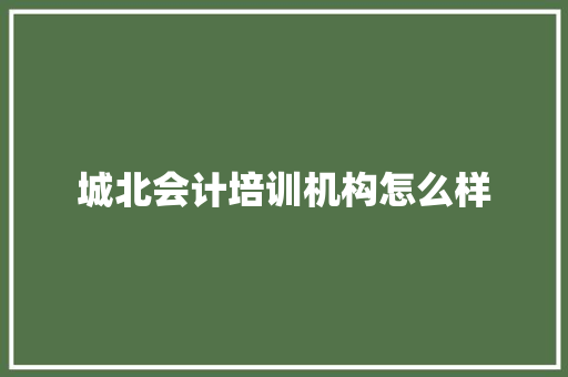 城北会计培训机构怎么样