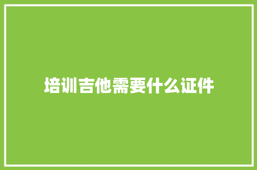 培训吉他需要什么证件
