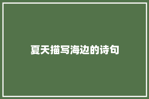 夏天描写海边的诗句