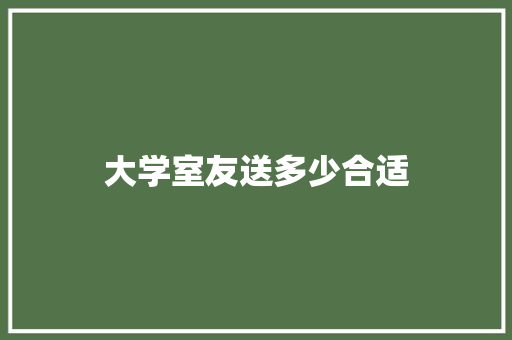 大学室友送多少合适