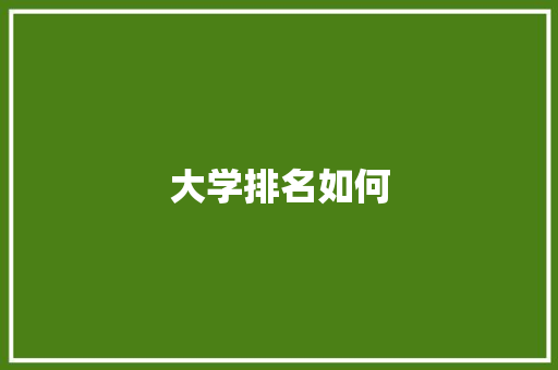 大学排名如何
