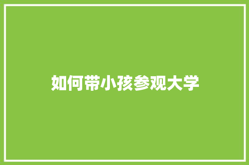 如何带小孩参观大学