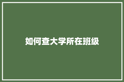 如何查大学所在班级