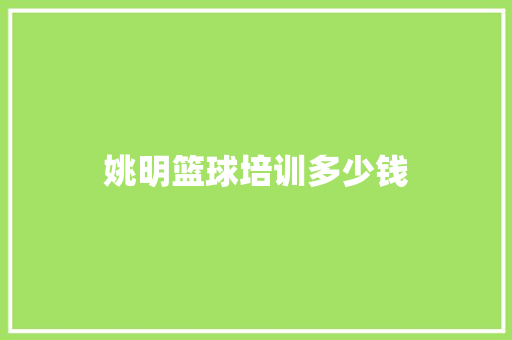 姚明篮球培训多少钱
