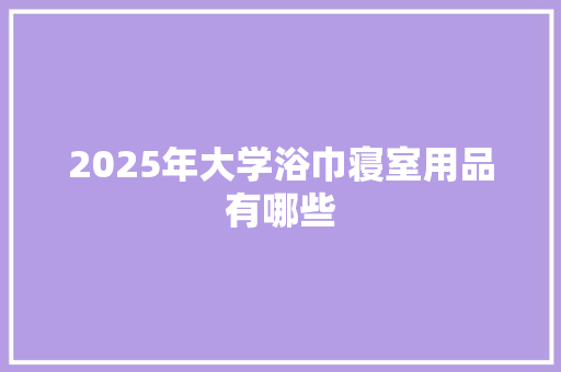 2025年大学浴巾寝室用品有哪些