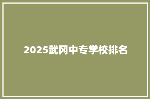 2025武冈中专学校排名 职场写作